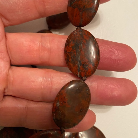 Mahogany Obsidian flat oval strand - Picture 7 of 7